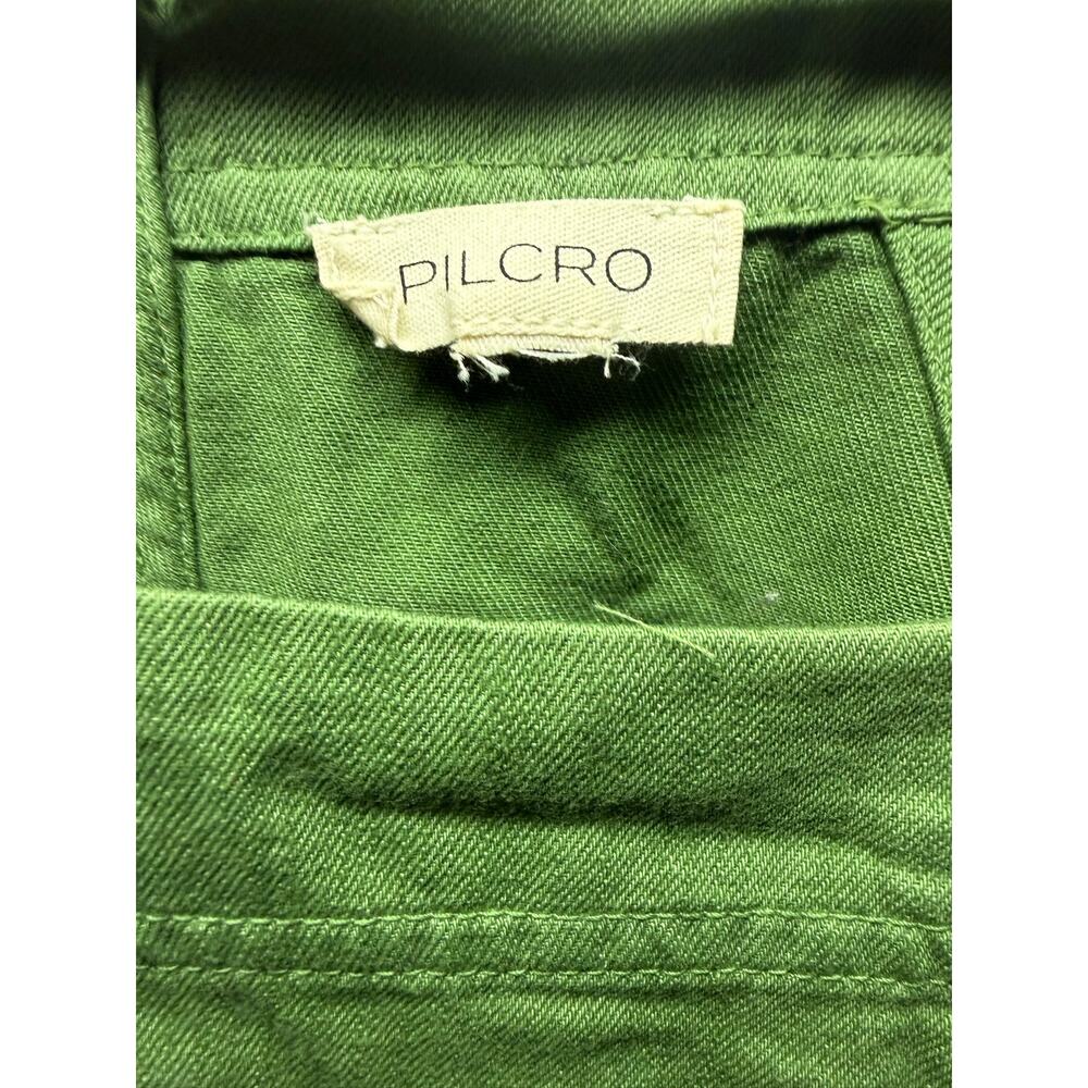Women’s Pilcro Anthropologie Kyla Flounce Mini Dress Green 100% Cotton Size 2xl - Picture 7 of 8
